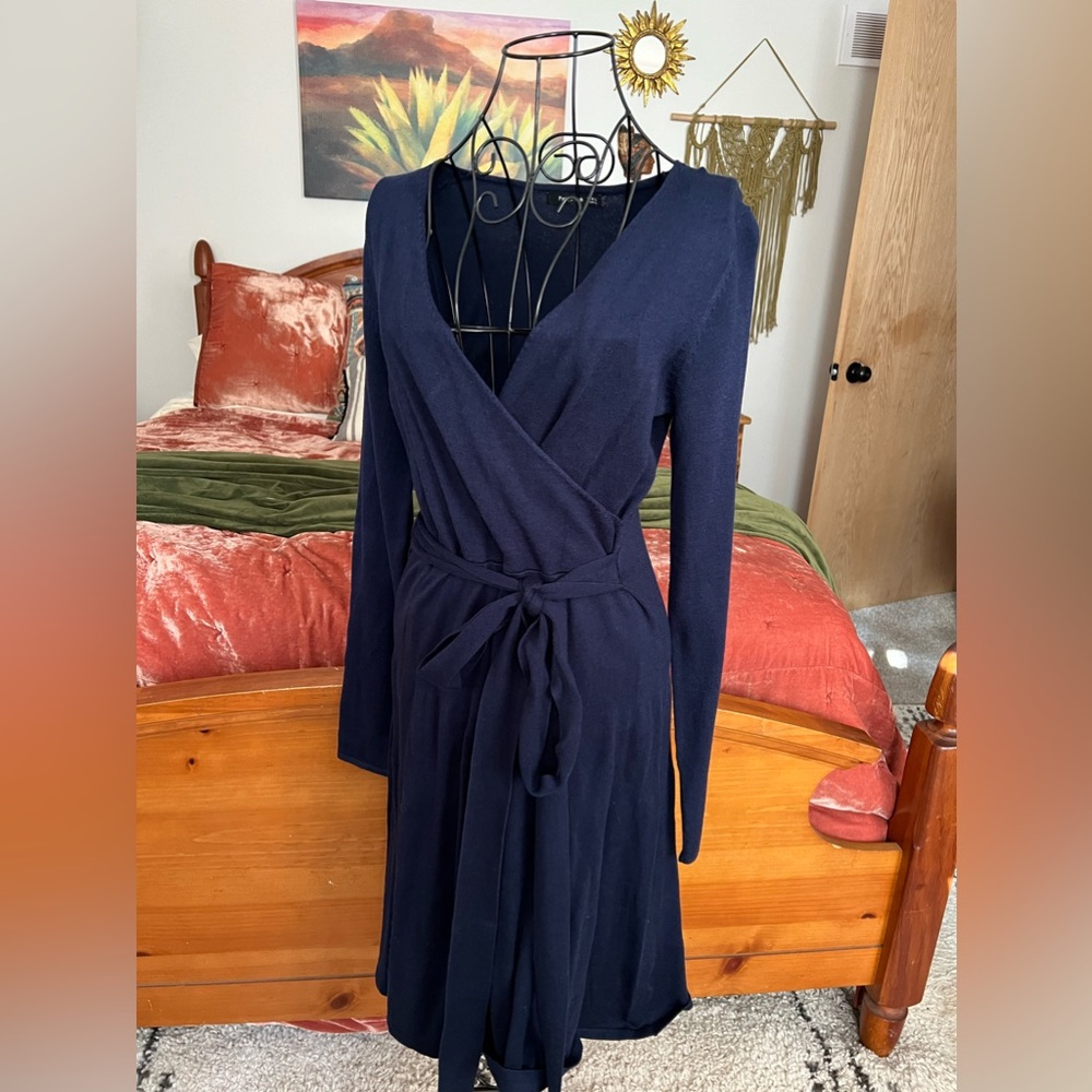Navy sweater dress